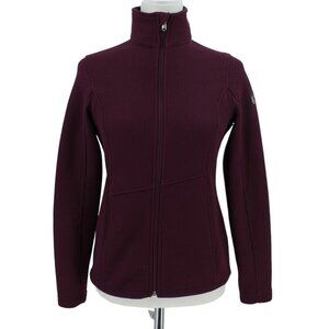 Spyder Womens Small Purple Jacket Full Zip Mock Neck Fleece Lined Waffle Knit